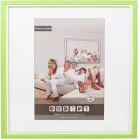 3D Houten Wissellijst - Fotolijst - 70x70 cm - Helder Glas - Licht Groen / Wit met Spacer