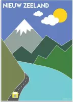 DesignClaud Nieuw Zeeland Mt. Cook Landschap Bergen - Interieur poster - Wanddecoratie A2 poster (42x59,4cm)