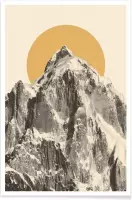 JUNIQE - Poster Mountainscape 5 -30x45 /Geel & Grijs