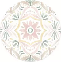 Label2X - Schilderij - Summer Floral Ø - Multicolor - 20 X 20 Cm