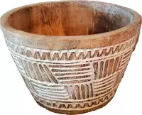 Nusa Originals - Luxe, Handgemaakte Houten Tribal Pot - 25x16cm