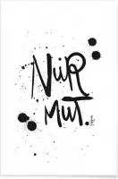 JUNIQE - Poster Nur Mut -40x60 /Wit & Zwart