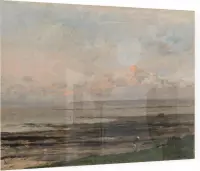 Strand bij eb, Charles-François Daubigny - Foto op Plexiglas - 90 x 60 cm