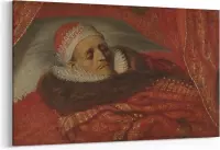 Schilderij - Stadhouder prins Maurits op zijn praalbed — 90x60 cm