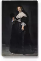 Portret van Oopjen Coppit - Rembrandt van Rijn - 19,5 x 30 cm - Niet van echt te onderscheiden houten schilderijtje - Mooier dan een schilderij op canvas - Laqueprint.