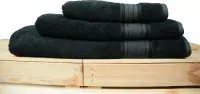 ARTG® Natural Bamboo - Strandhanddoek - 100 x 180 cm - Zwart - Black - SET 2 stuks