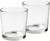 Set van 2x stuks kaarsenhouders voor theelichtjes/waxinelichtjes transparant  13 x 12.5 cm - Stevig glas/glazen kaarsjes houders