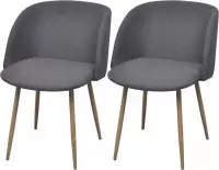Medina Eetkamerstoelen 2 st stof donkergrijs