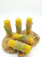 Bijenwas Kaarsen-Stompkaarsen- Cadeau voor haar -Kaarsen set-Set van 5 kaarsen-Gerolde kaarsen-Cadeau voor vrouw-Giftset