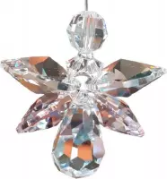 Geluksengel Van Swarovski Kristallen Roze ( Geluks Engel , Beschermengel , Raamhanger , Raamkristal )