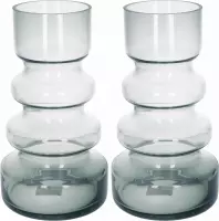 2x Glazen vaas/vazen Meandra 16 x 30 cm - Bloemenvazen van glas