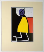 Poster in dubbel passe-partout - Miro - Dona en la nit, 1973 - Kunst  - 50 x 60 cm