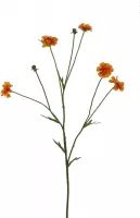 kunstbloem - mini ranonkel - zijdenbloem- oranje -1 stuk - 57 cm hoog