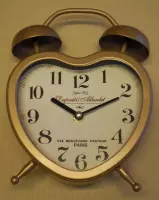 Klok - wekker - hart - rose de provence - antieke klok - goude klok - 22 cm hoog
