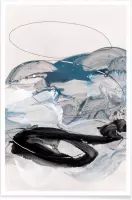 JUNIQE - Poster Abstract Painting IX -13x18 /Blauw & Grijs
