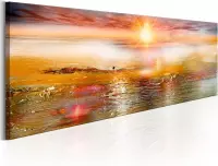 Schilderijen Op Canvas - Schilderij - Orange Sea 150x50 - Artgeist Schilderij