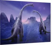Dinosaurus langnek paar duo - Foto op Plexiglas - 80 x 60 cm