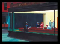 Edward Hopper poster - Café Nighthawks - Ingelijst houten frame - 50x70 cm