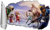 3D - Fortnite - Christmas edition - muursticker - muurposter - zelfkleven