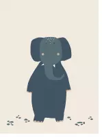 TRIXIE | Baby Poster |  Mrs. Elephant | 30 x 40 cm | Babykamer