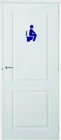 Deursticker Man Op Wc - Donkerblauw - 20 x 30 cm - toilet raam en deur stickers - toilet