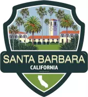 Signs-USA - Landmark - City USA - Santa Barbara - California - Wandbord - 28 x 31 cm