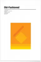 JUNIQE - Poster Old Fashioned - minimalistisch -20x30 /Oranje