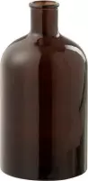 J-Line Vaas Fles Glas Bruin Large