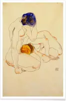 JUNIQE - Poster Schiele - Two Friends -13x18 /Ivoor & Oranje