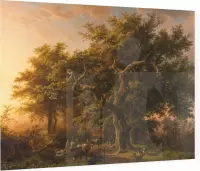 Bosgezicht, Barend Cornelis Koekkoek - Foto op Plexiglas - 40 x 30 cm