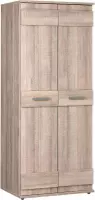 2 deurs kledingkast - 199 x 82 x 58cm - Donker grijs hout - Storm