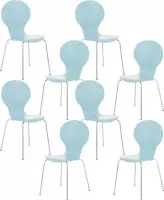 CLP Diego Set van 8 stapelstoelen lichtblauw