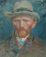 Wanddecoratie / Schilderij / Poster / Doek / Schilderstuk / Muurdecoratie / Fotokunst / Tafereel Zelfportret - Vincent van Gogh gedrukt op Textielposter