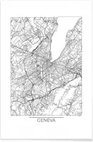 JUNIQE - Poster Genève - minimalistische stadskaart -30x45 /Wit &