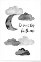 JUNIQE - Poster Dream Big Little One -40x60 /Grijs & Wit