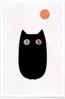 JUNIQE - Poster Meow -40x60 /Wit & Zwart