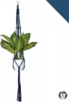 Plantenhanger Macramé | Peacock Blue | 100% Katoen | Diverse Kleuren | Plantenpot Ophangen | 100 cm | Macramé Koord | Binnen & Buiten | Plantenhanger | Macramé | Planten | Bloempot