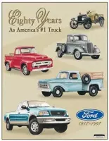 Ford Trucks 80 Yr Tribute  ​Metalen wandbord 31,5 x 40,5 cm