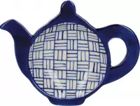 Globe Lattice Theezakjeshouder, Keramiek, Blauw, Geblokt - London Pottery | Out Of The Blue
