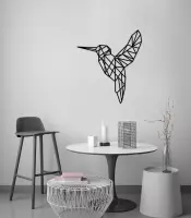 Geometrische vogel Wanddecoratie Zwart MDF 430x489mm