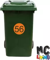 Kliko Sticker / Vuilnisbak Sticker - Nummer 56 - 17 x 17 - Oranje