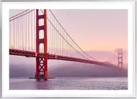 Poster Met Metaal Zilveren Lijst - Golden Gate Bridge Poster