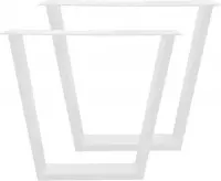 Set witte trapezium tafelpoten 72 cm (koker 10 x 4)