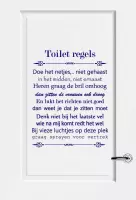 Toilet Regels -  Donkerblauw -  80 x 101 cm  -  toilet raam en deurstickers - toilet  alle - Muursticker4Sale