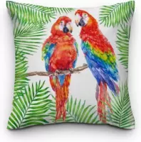 Sierkussen - Papegaaien - Multicolor - 60 Cm X 60 Cm