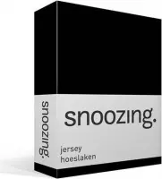 Snoozing Jersey - Hoeslaken - 100% gebreide katoen - 120x200 cm - Zwart