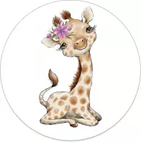 Muurcirkel kids giraffe meisje 12 cm / Forex