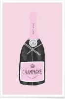 JUNIQE - Poster Champagne -30x45 /Roze & Zwart