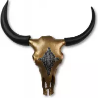 Skull - Buffelschedel - Dierenhoofd - Skull goud - Skull brons - 80 cm breed