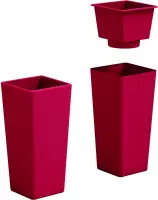 VECA - Bloempot Clou, vierkant, H85 cm, rood